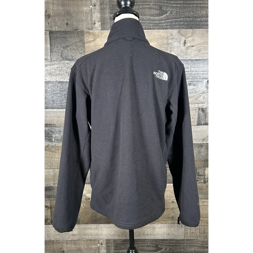 The North Face‎ Mens Medium Jacket Fleece Full Zip Coat Black Pockets Logo